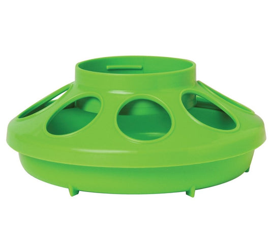 Plastic Screw on Poultry Feeder Base For 1 Quart Jar Green
