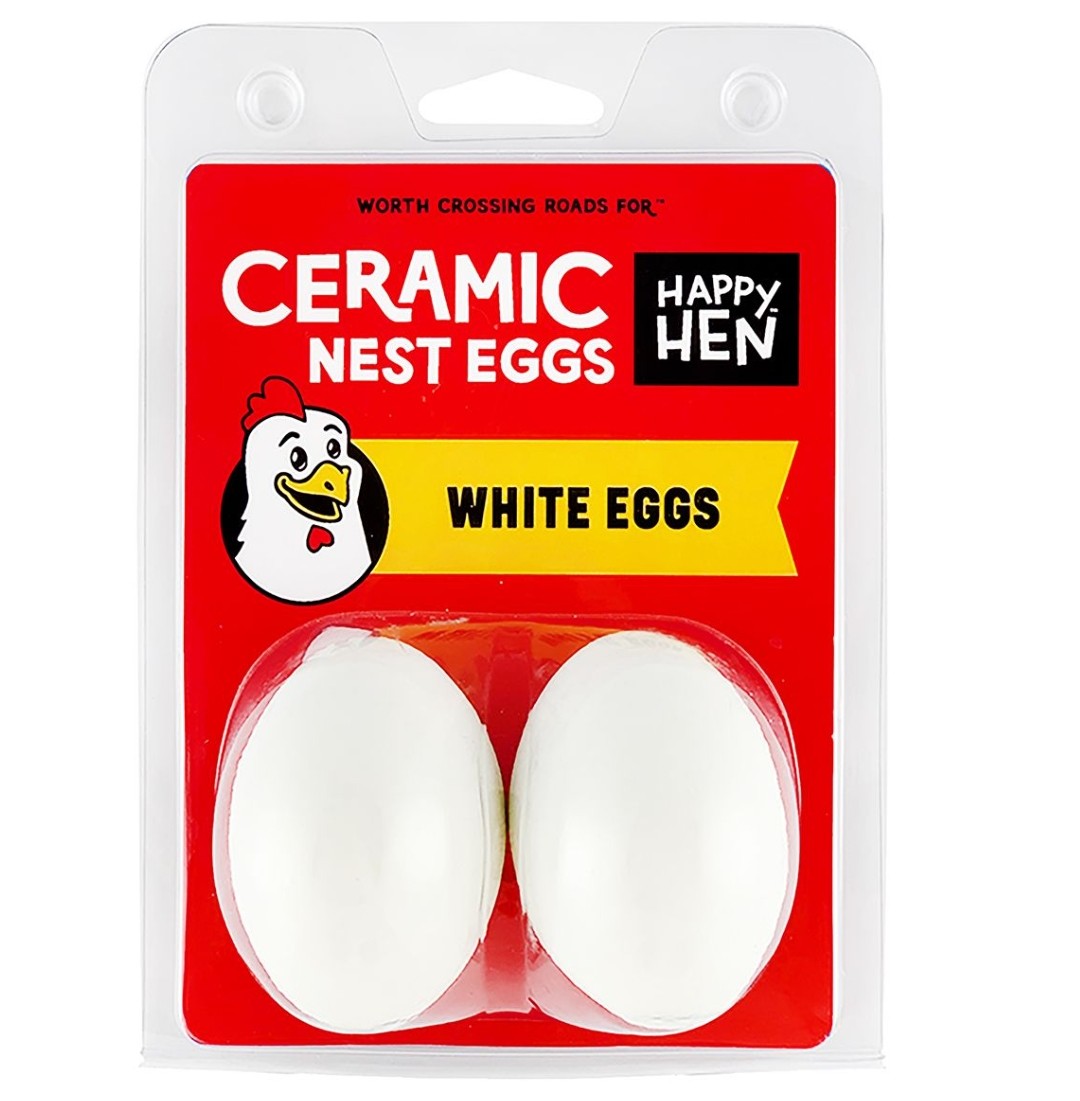 Happy Hen Ceramic Nest Eggs White 2 pack