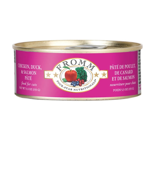 Fromm Cat 4 Star Chicken, Duck and Salmon 5.5 oz cans 12 pack