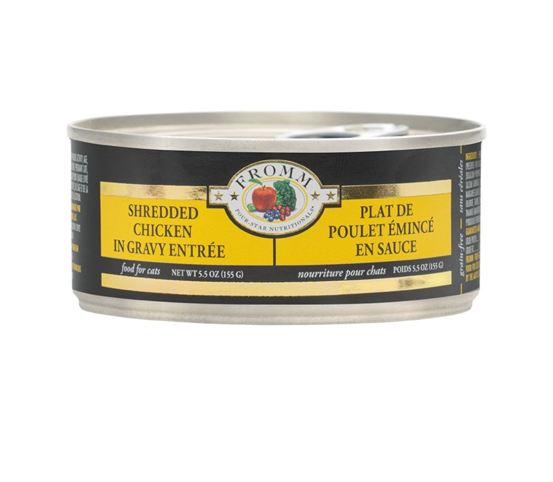 Fromm Cat 4 Star Grain Free Shredded Chicken 5.5 oz cans 12 pack