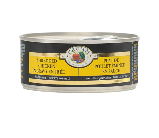 Fromm Cat 4 Star Grain Free Shredded Chicken 5.5 oz cans 12 pack