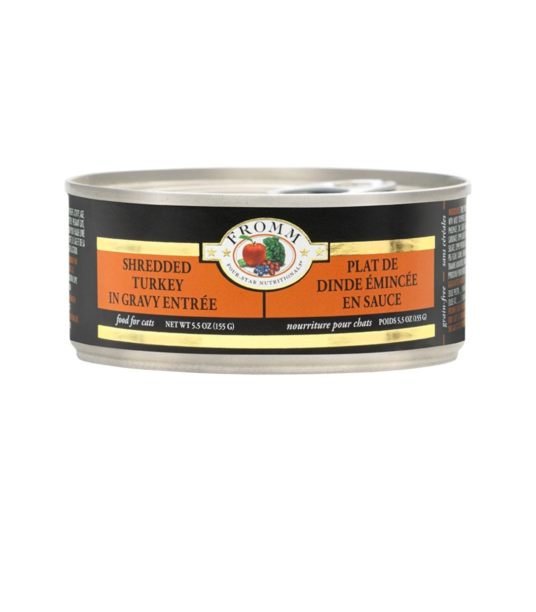 Fromm Cat 4 Star Grain Free Shredded Turkey 5.5 oz cans 12 pack