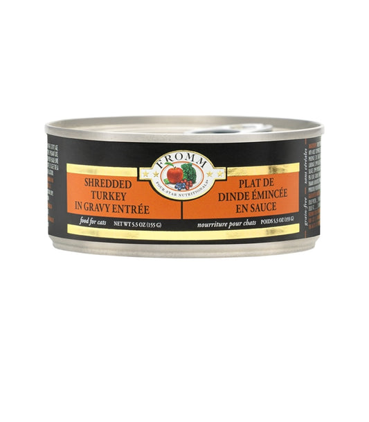 Fromm Cat 4 Star Grain Free Shredded Turkey 5.5 oz cans 12 pack