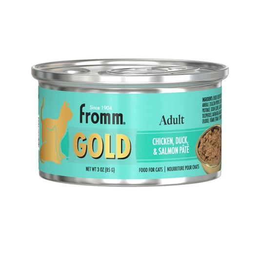 Fromm Cat Gold Adult Chicken, Duck and Salmon 3 oz cans 12 pack