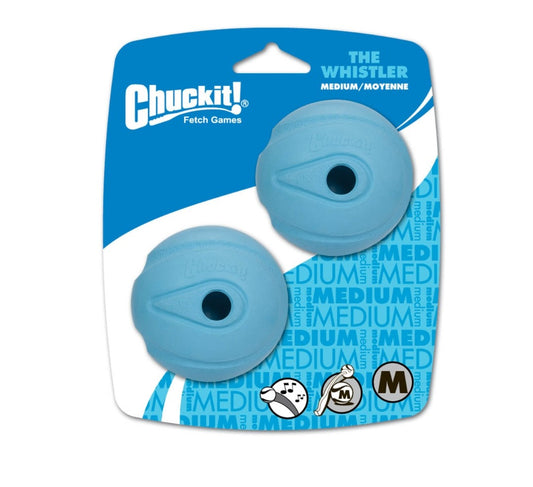 Chuckit The Whistler Ball Dog Toy Medium 2 pack