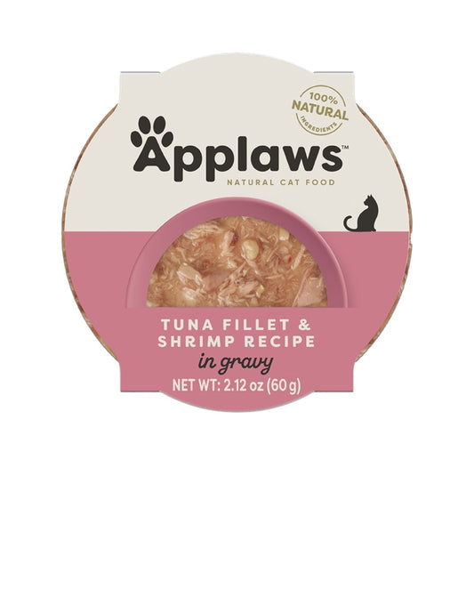 Applaws Cat Grain Free Tuna  Flakes With Shrimp In Gravy 2.12 oz 10 pack